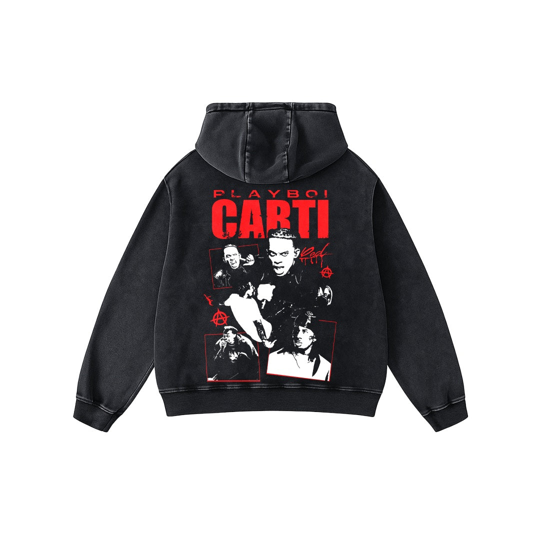 Playboi Carti Acid Wash Oversized Hoodie – Noyzee