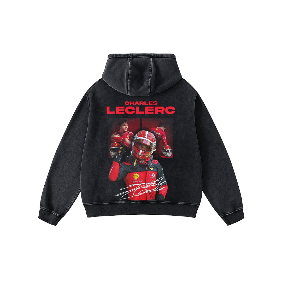 Leclerc Oversized Acid Wash Hoodie