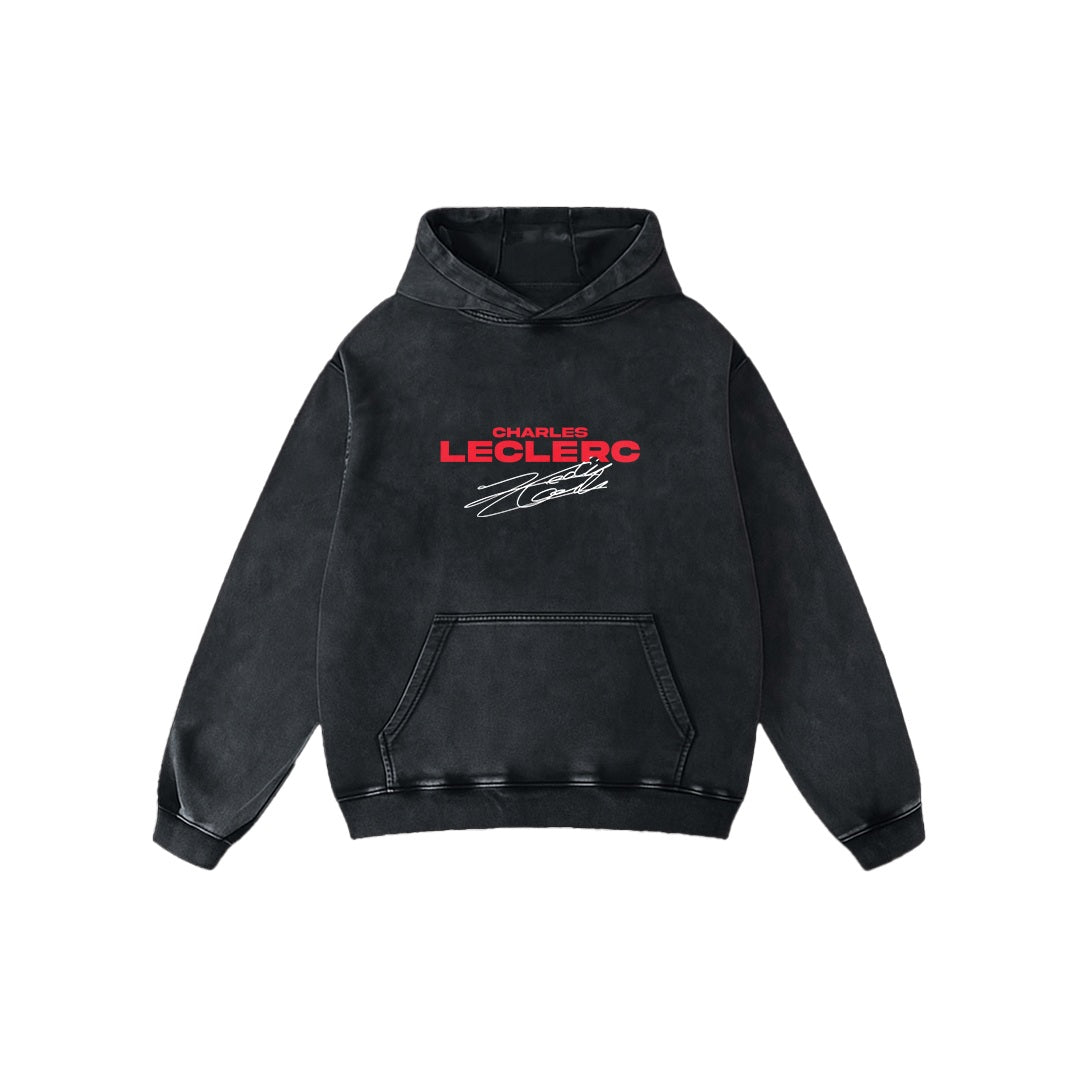 Leclerc Oversized Acid Wash Hoodie