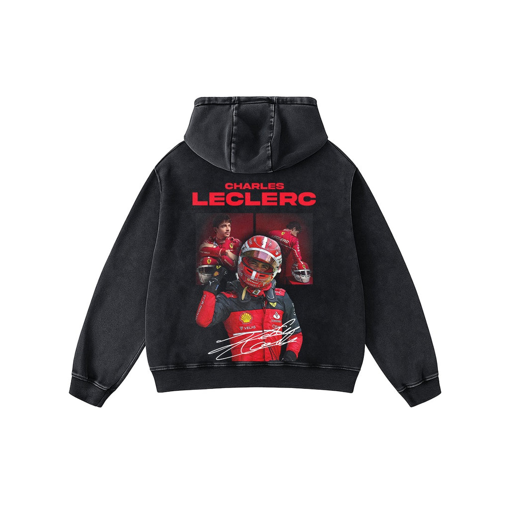 Leclerc Oversized Acid Wash Hoodie