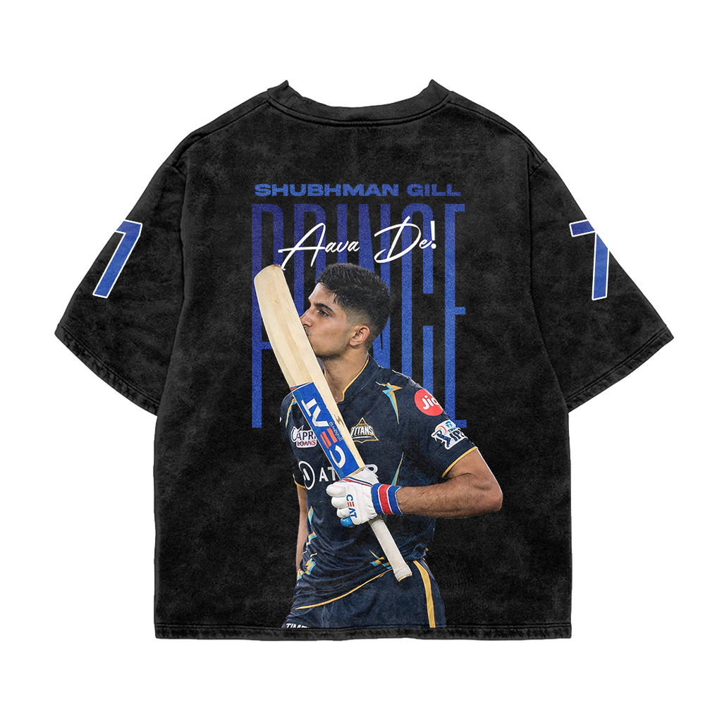 Shubman Gill 7 Acid Wash Oversized Tee