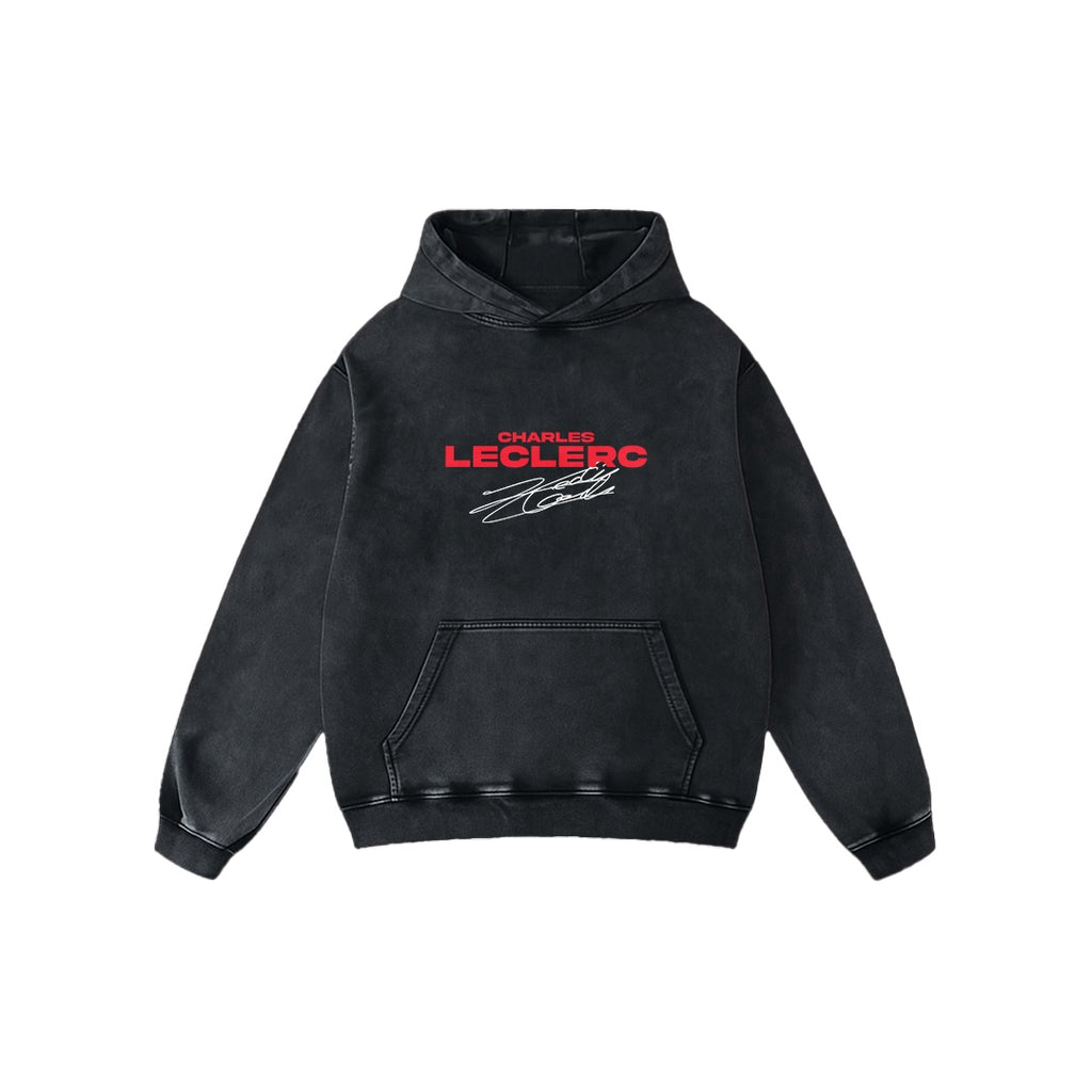 Leclerc Oversized Acid Wash Hoodie