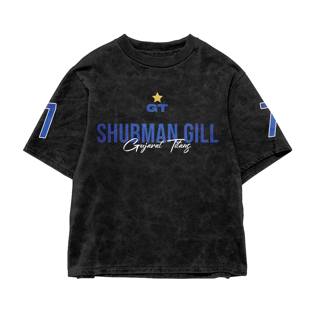 Shubman Gill 7 Acid Wash Oversized Tee