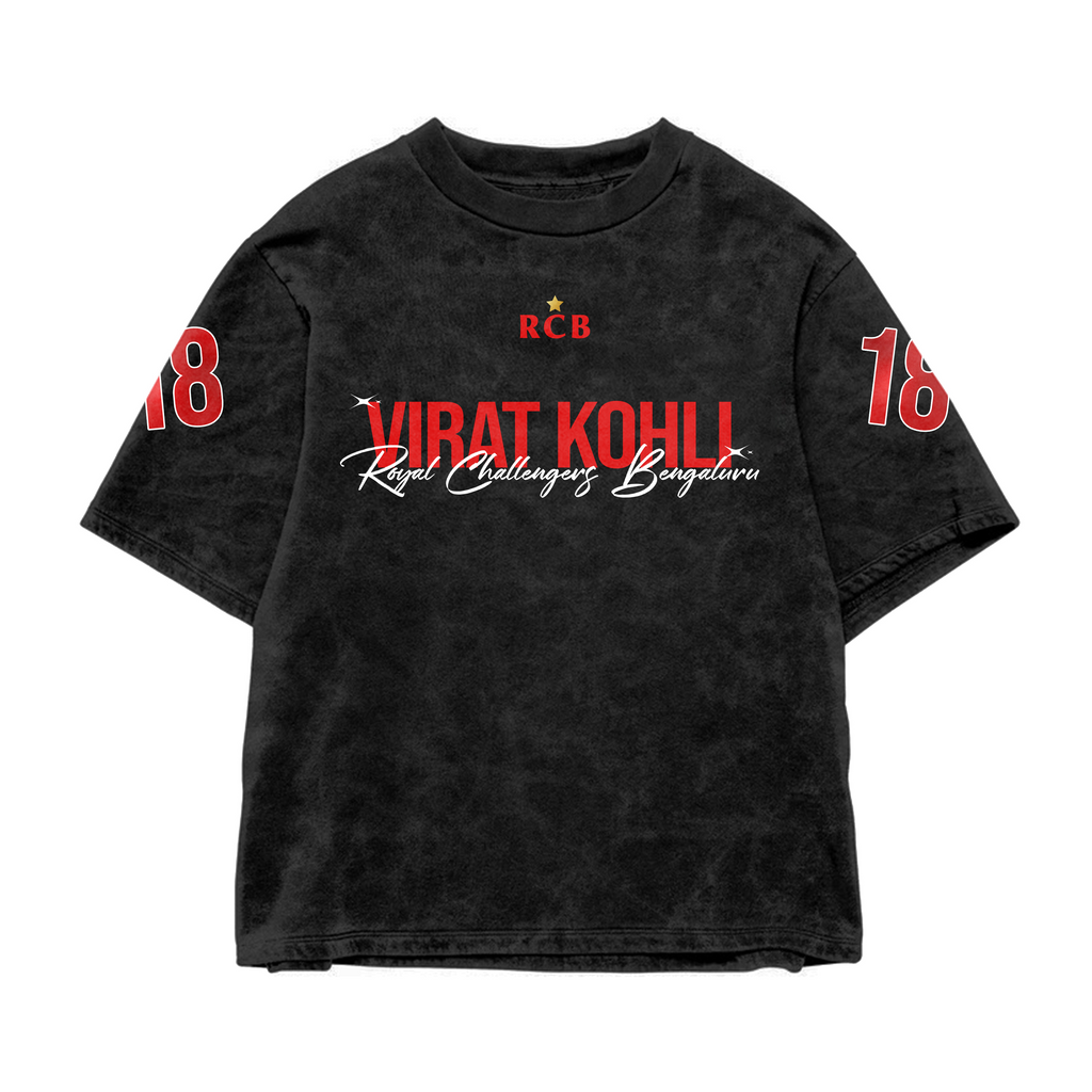 Kohli 18 Oversized Acid Wash Tee