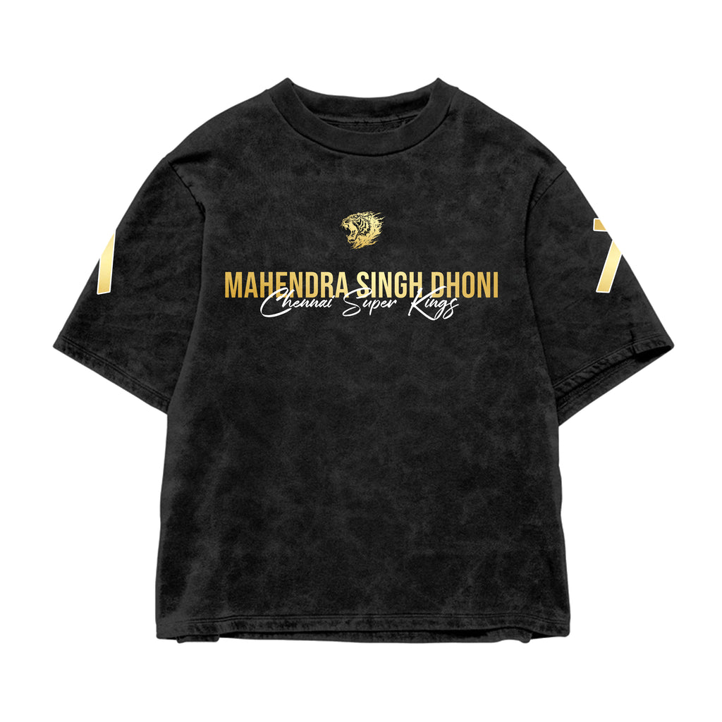Dhoni 07 Oversized Acid Wash Tee