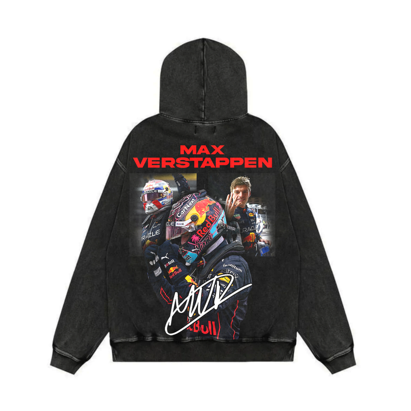 Verstappen Oversized Acid Wash Hoodie