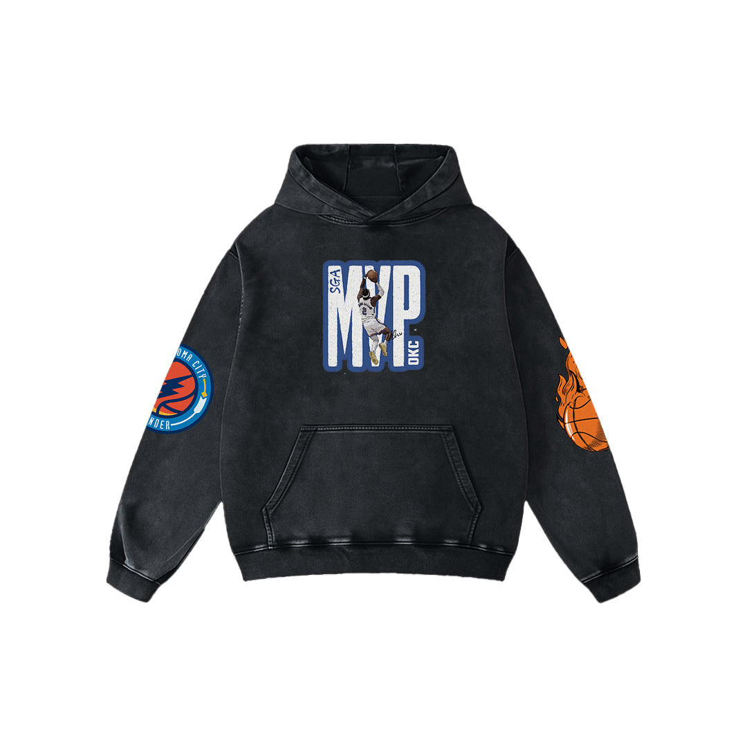 Thunder Reign Acid Wash Oversized Hoodie