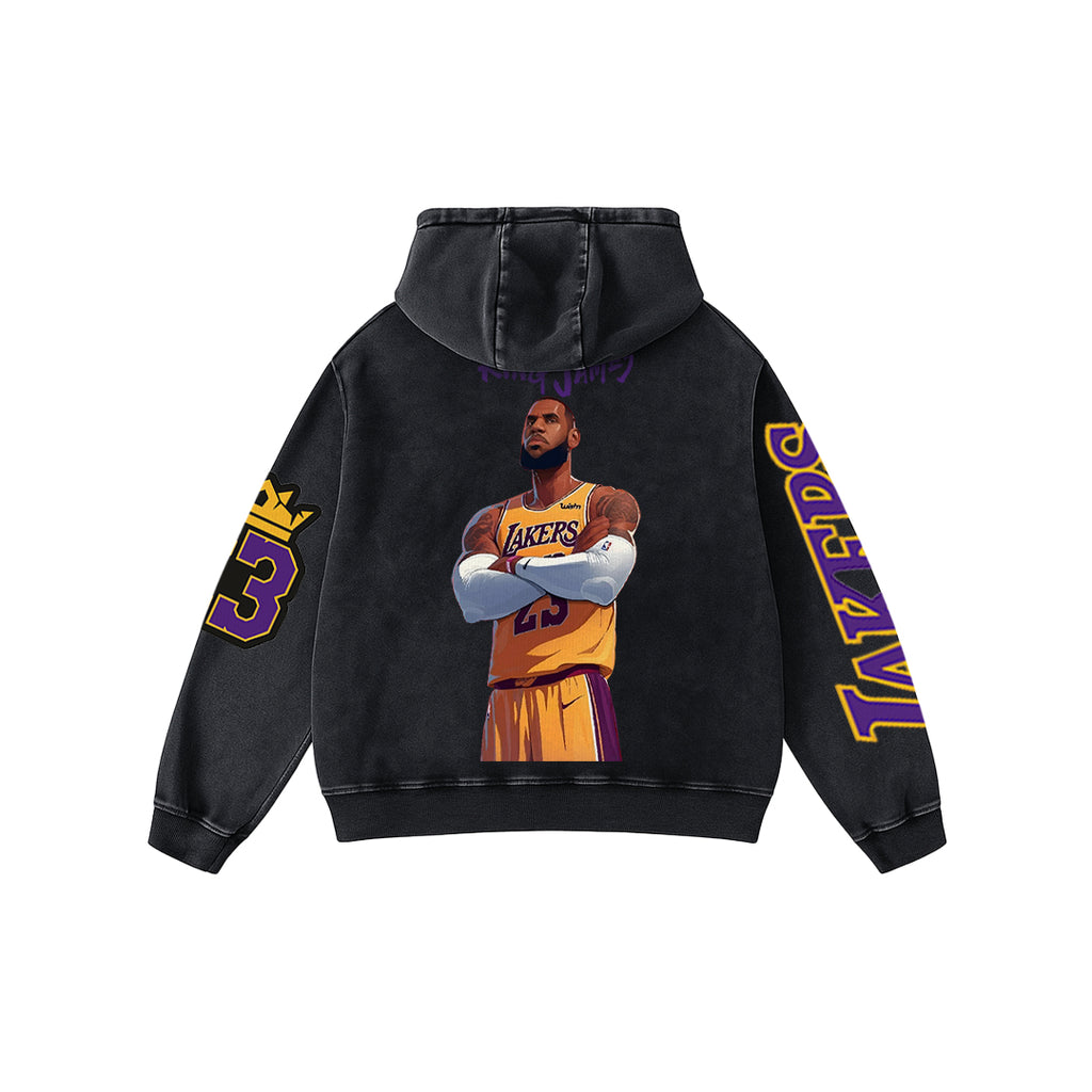 King James Acid Wash Oversized Hoodie