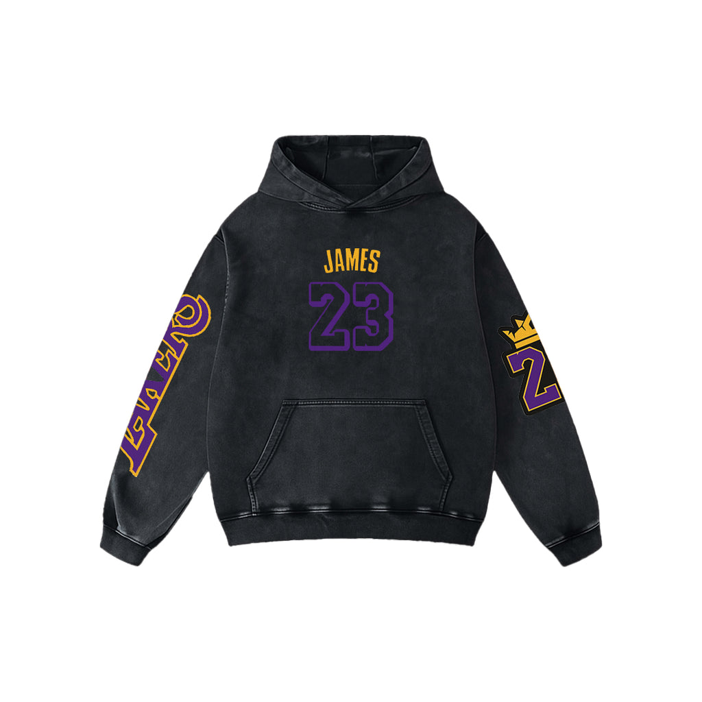 King James Acid Wash Oversized Hoodie