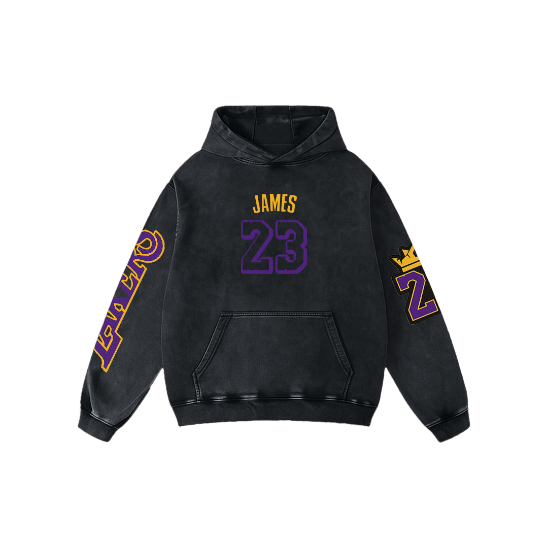 King James Acid Wash Oversized Hoodie