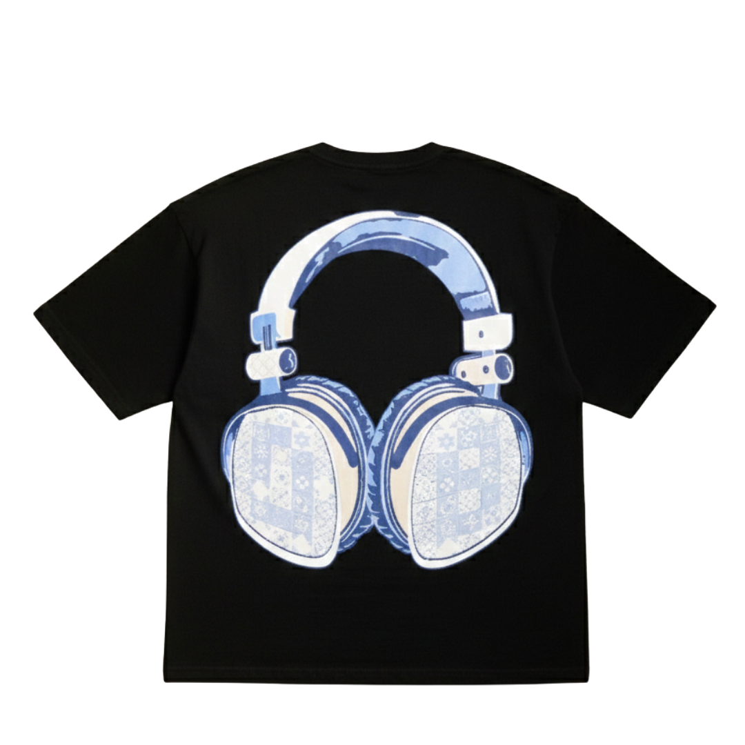 The "Azure Audio" Boxy Tee Black